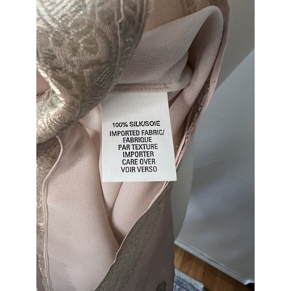 Vintage 80's Anne Klein Women's Pink Silk Floral Embroidered Tank Size 6 - Picture 9 of 10